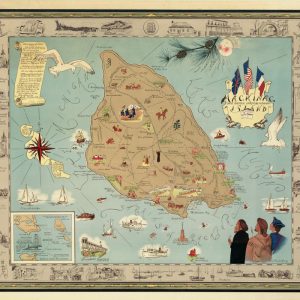 1955 Map of Mackinac Island by Irene Harsha Young