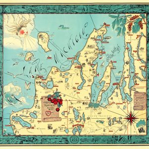 1934 Map of the Grand Traverse Region by Irene Harsha Young