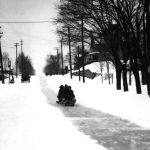 Sledding on Bridge Street